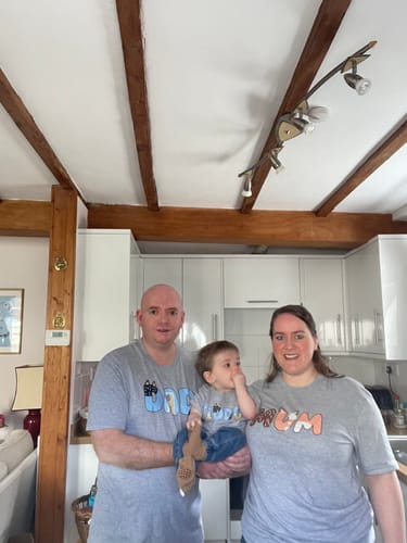 Customer photo review of Puppy Dog Mum & Kiddo Matching Grey T-Shirts
