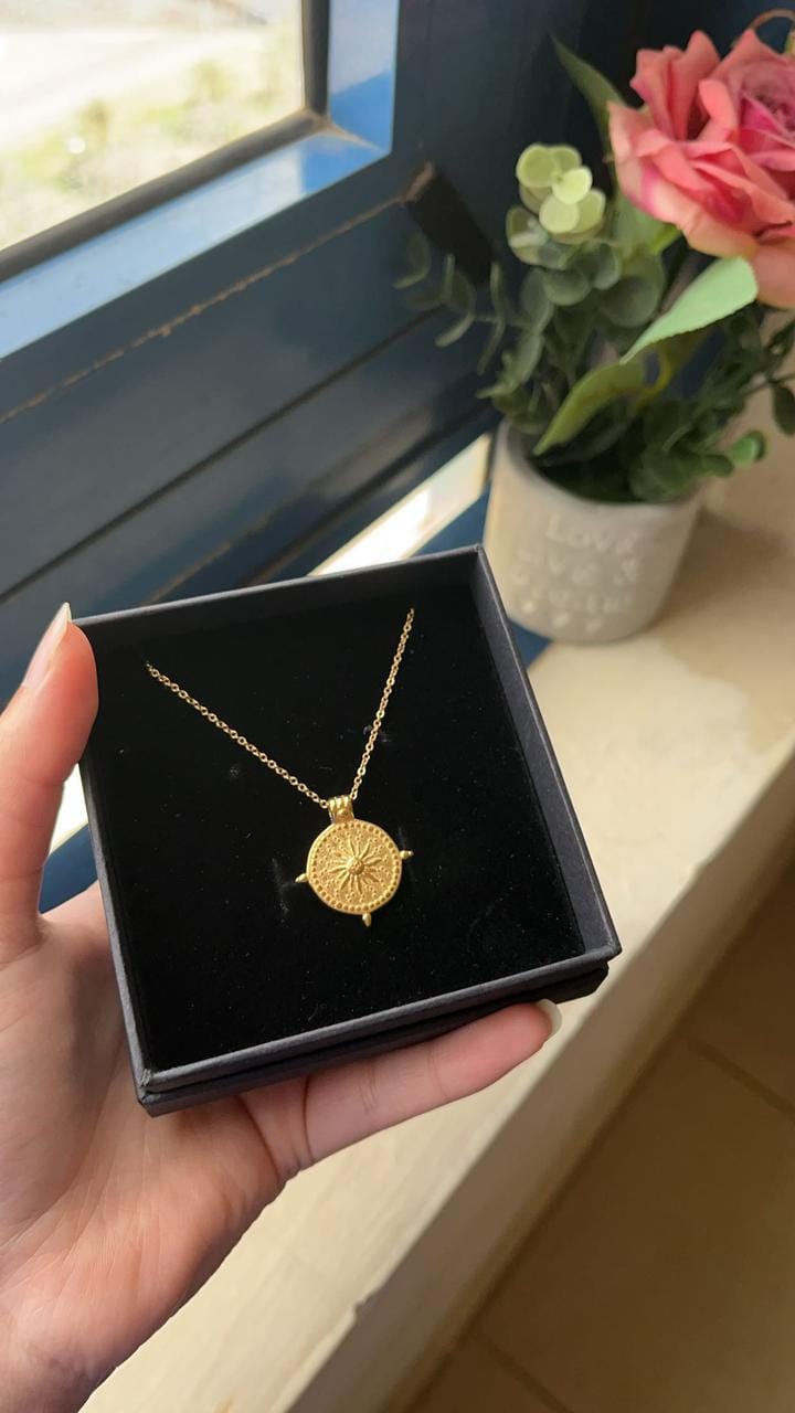Customer photo review of Summer Solstice Gold Necklace