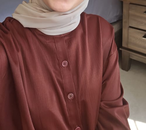 Customer photo review of Flowy Button Up - Cranberry