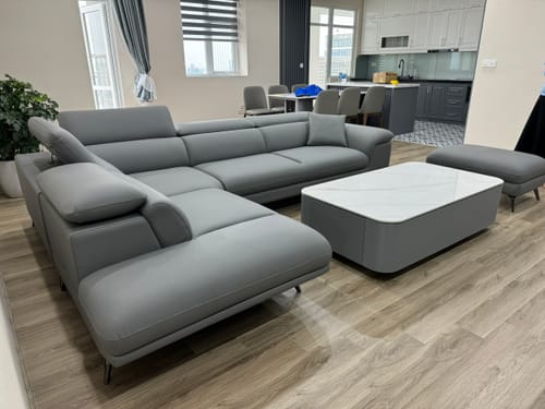 Customer photo review of EVORY - Sofa góc da 4 chỗ tựa gật gù