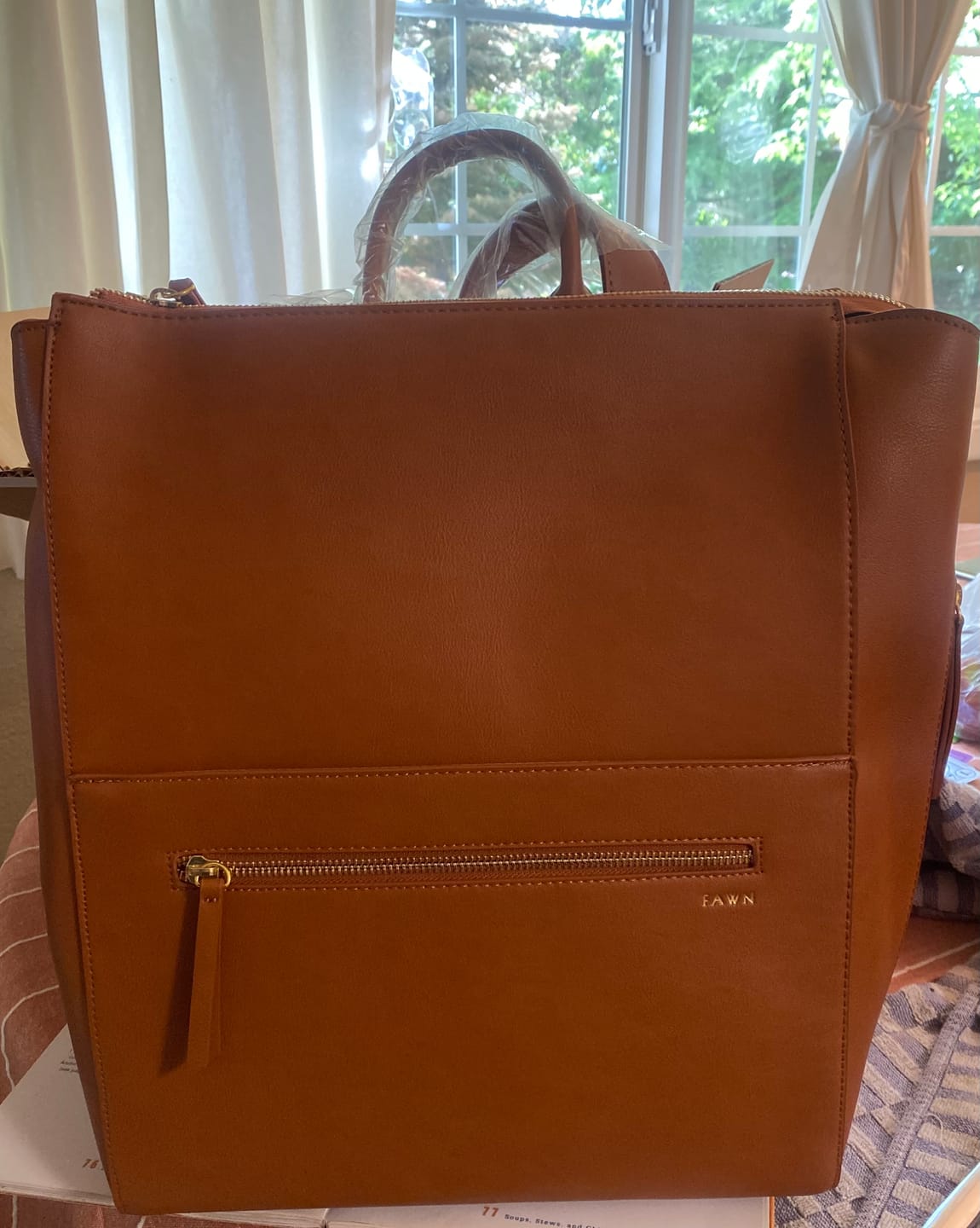 Customer photo review of The Square Diaper Bag - Brown