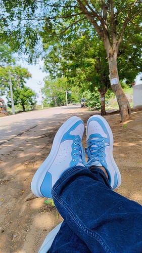 Customer photo review of SUMMER Sea Blue Men's color block sneaker
