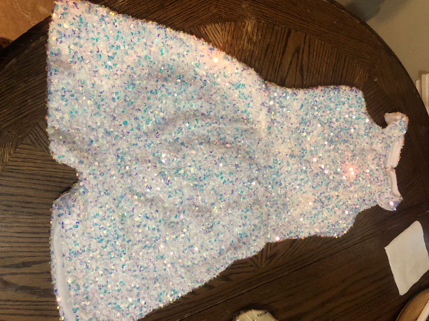 Customer photo review of White Iridescent Sequin on Velvet