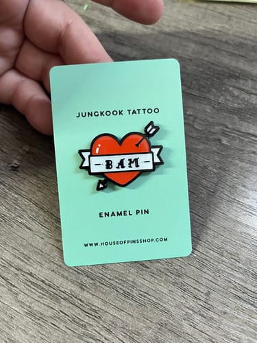 Customer photo review of Jungkook Tattoo Pins