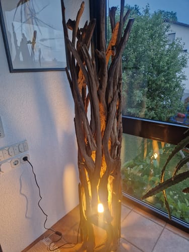 Customer photo review of Design Teak Wurzelholz Stehlampe ACE