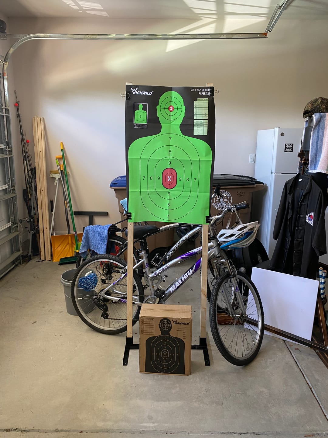 Customer photo review of H Shape Adjustable Paper Target Stand Base - 1 PACK