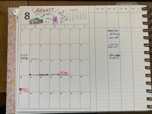 Customer photo review of 2024-2025 Academic Year MINI Vertical Weekly Planner, Stamp Collector