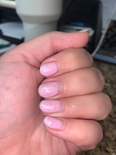 Customer photo review of G621 Labyrinth Blue Flake Gel Polish