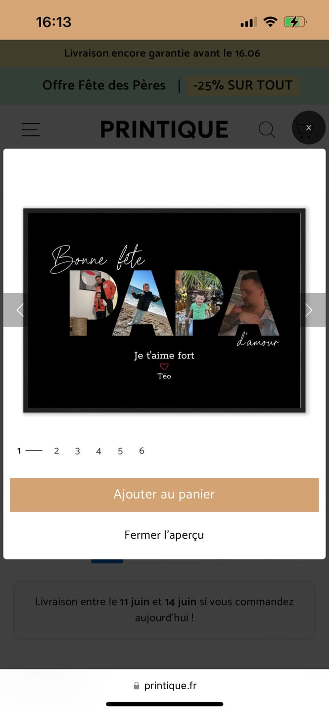 Customer photo review of Bonne fête Papa - Affiche Personnalisée