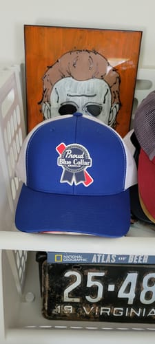 Customer photo review of Proud Blue Collar American Hat PVC Patch