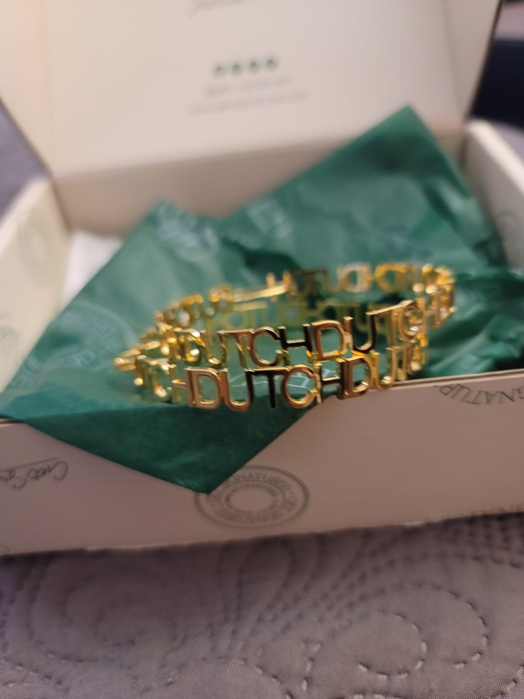 Customer photo review of Hoop Name Earrings