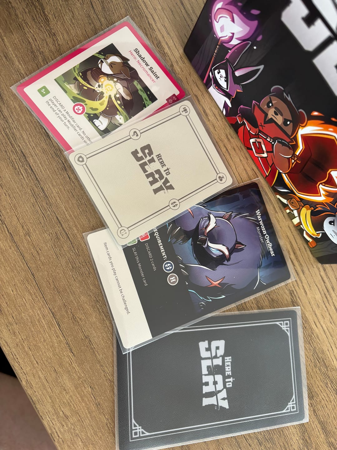 Customer photo review of Here to Slay: 2 Expansions Bundle Card Sleeve Kit