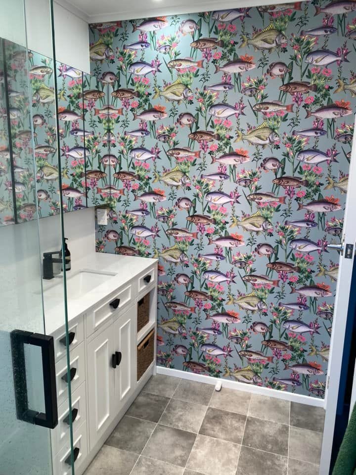Customer photo review of Lagoon Fish Wallpaper - Green