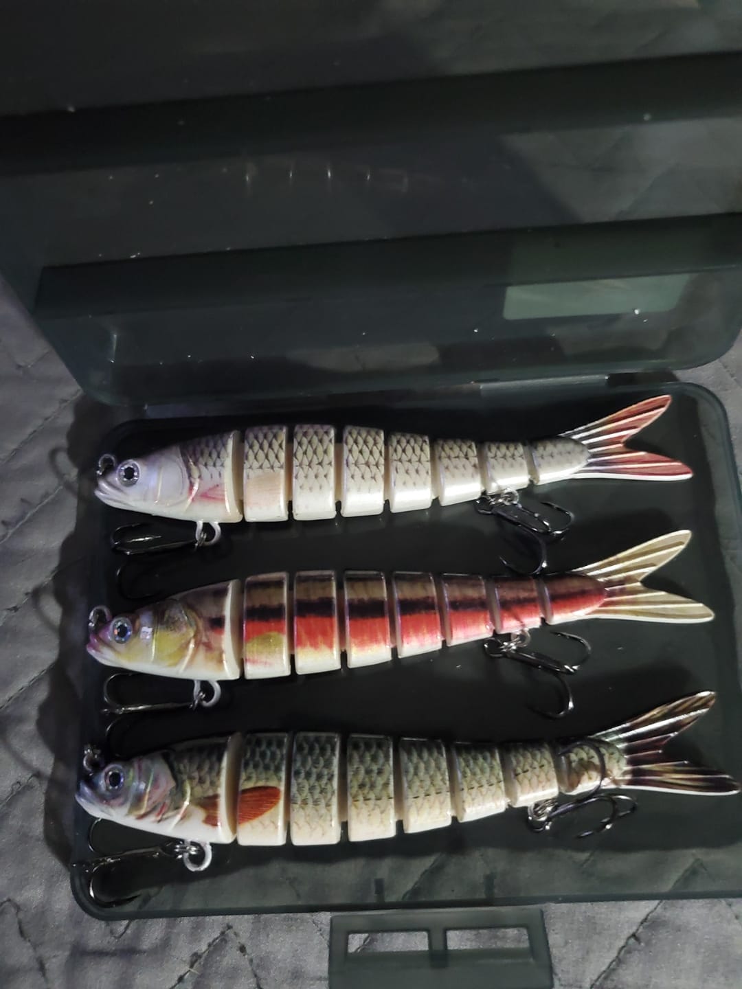 Customer photo review of Swimmax Fishing Lure | Eight-Segmented | BKK Hook |  Easy Catch | Rattling with Noise | Heavy-Duty Dyneema Fiber Joint | Jointed Swimbait for Bass & Trout & Crappie