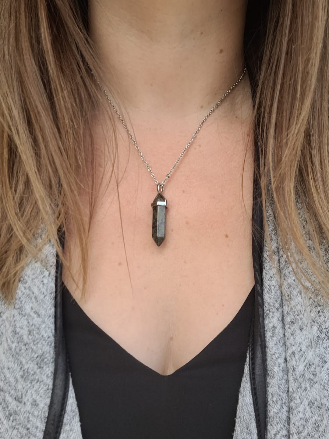 Customer photo review of Abundance and wealth pendant - Pyrite