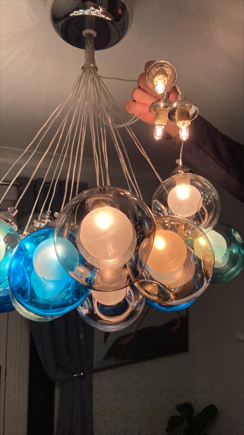 Customer photo review of Modern Bubble Cluster Globes Pendant Lighting