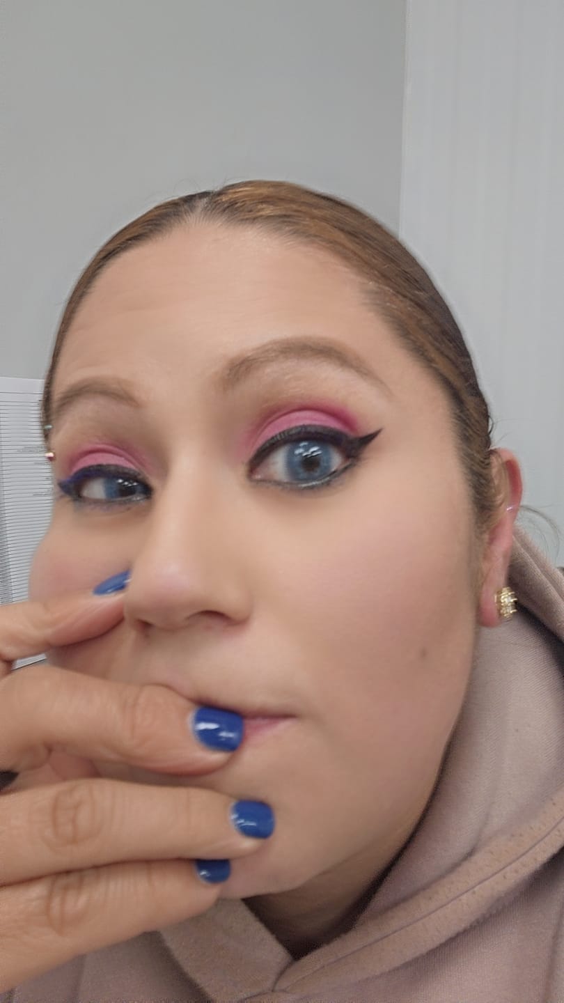 Customer photo review of Love Story Oxytocin Blue Prescription Coloured Contact Lenses