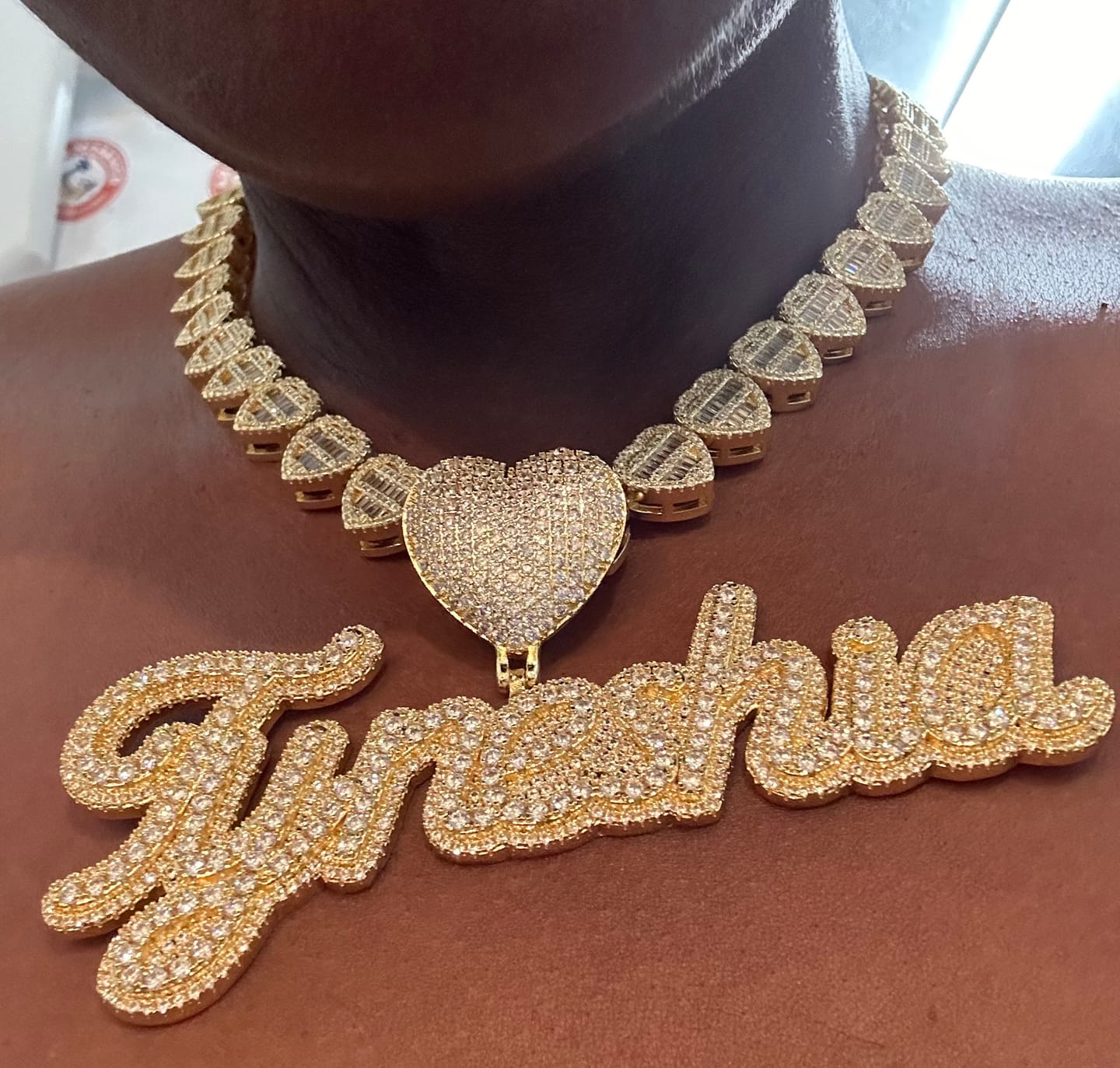 Customer photo review of ROSIE ICEY HEART NECKLACE