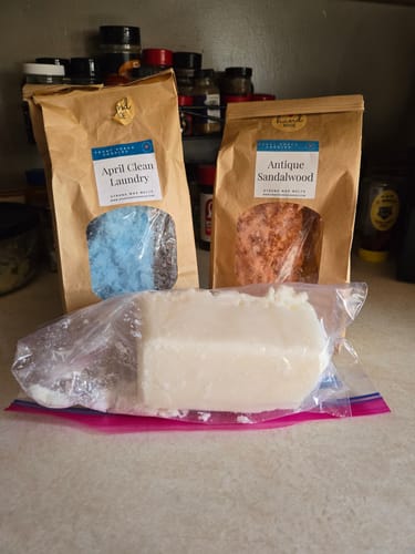 Customer photo review of Antique Sandalwood Sliceable Loaf Wax Melts