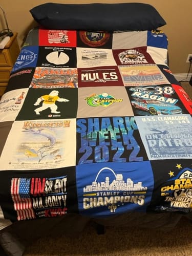 T-shirt quilt featuring st. louis blues by James from MO