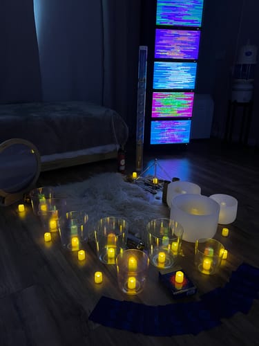 Customer photo review of Alchemy Cosmic Light Singing Bowl Set Clear Quartz Bowl Chakra Meditation Sound Bowl