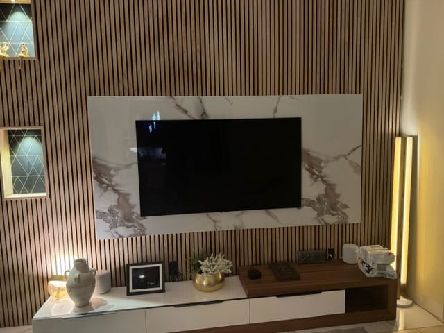 Customer photo review of Emperor Carrara Marble Wall Panel 96" X 48"