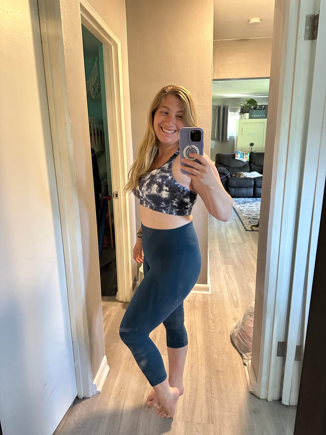 Customer photo review of Ultra Comfort Active Nursing Bra - FIXED PADS (Gray Tie Dye)