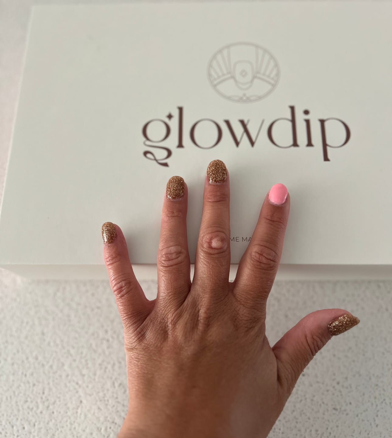 Customer photo review of Ruby Red Dipping Powder