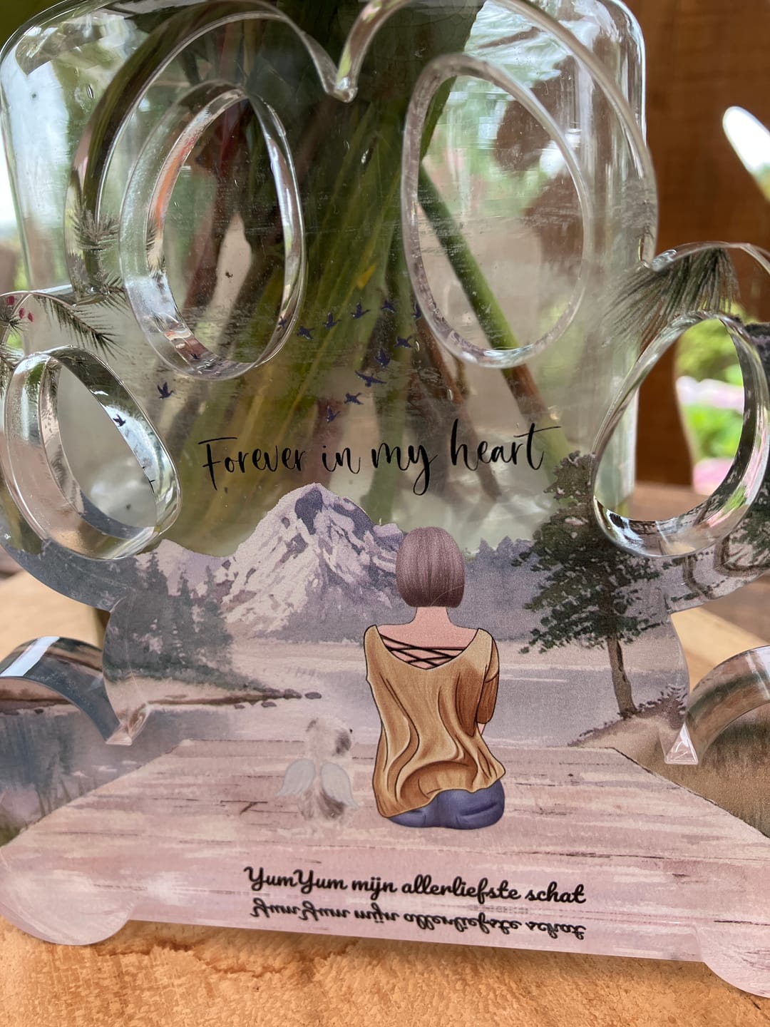 Customer photo review of Onderweg met huisdier - Gepersonaliseerde Potenacrylglas