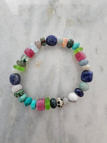 Customer photo review of 15.5" 2x4mm Natural amazonite rondelle beads, amazonite roundel faceted