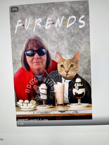 Customer photo review of 'Furends' Personalized 2 Pet Canvas
