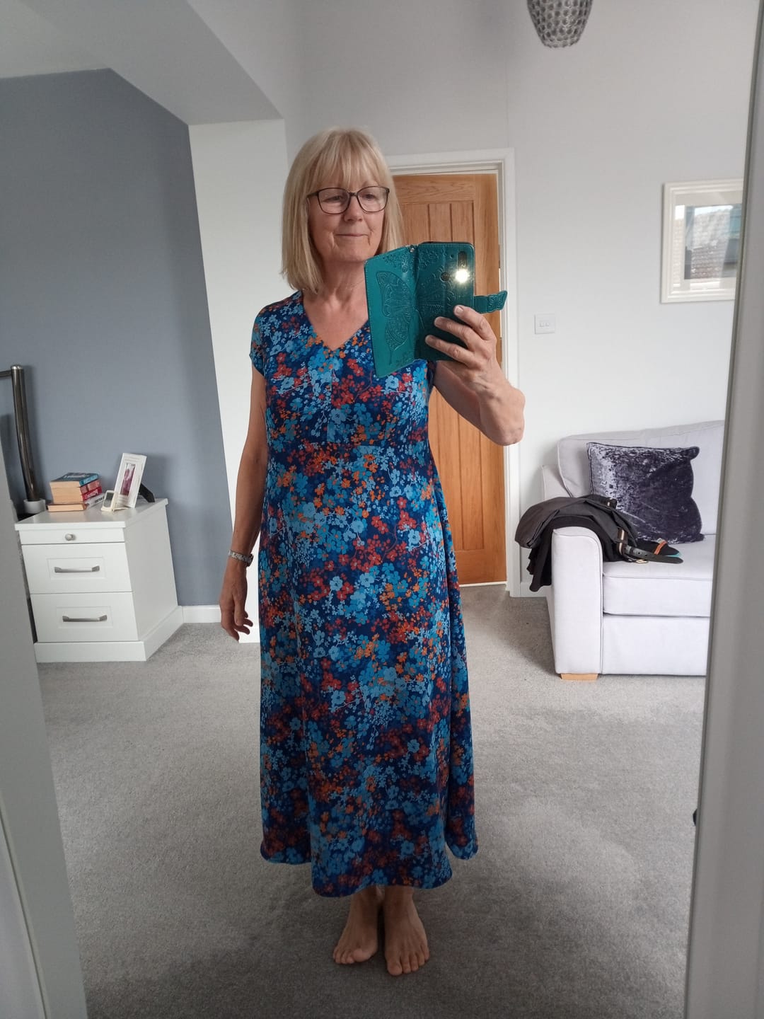 Customer photo review of Blossoming Flowers Polyester Crepe Fabric
