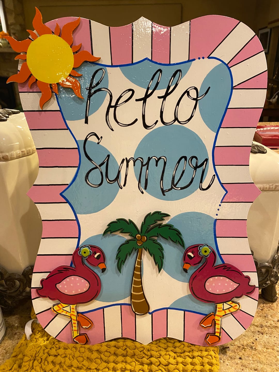 Customer photo review of Unfinished Wood Fancy Award Craft Plaque Silhouette - Craft- up to 24" DIY