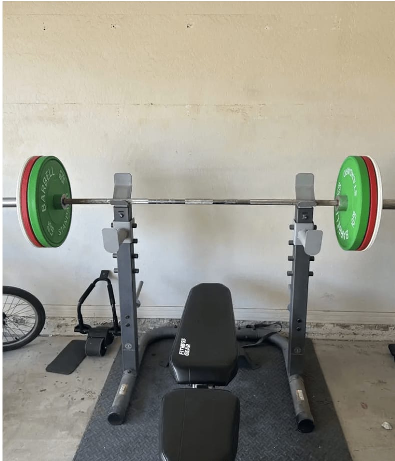 Customer photo review of EZ Grip Bumper Plates - 230/370 lbs set - color