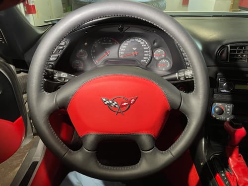 Customer photo review of Custom Steering Wheel Airbag Cover With Airbag 1997-2004 C5 Chevy Corvette