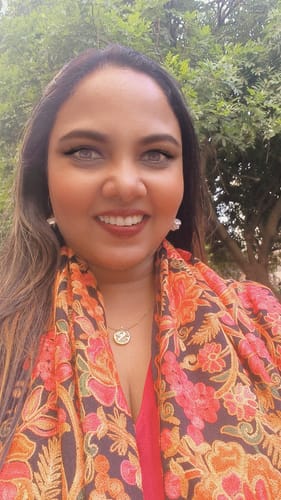 Customer photo review of Pashtush Womens Peruvian Roses Scarf, Embroidery Stole, Soft And Warm - Black