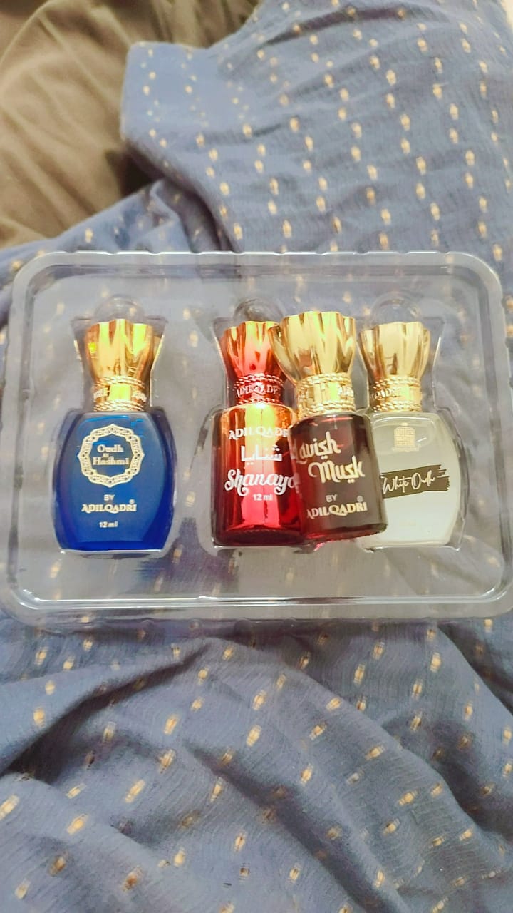 Customer photo review of 3 Pcs Attar Set Shanaya, White Oudh And Oudh Al Hashmi 5.5 Ml Each