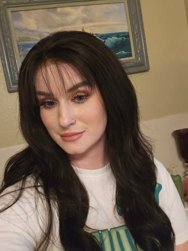 Customer photo review of Karlami Skinlike Swiss HD Lace 13x4 Full Frontal Body Wave Wig Match All Skin Tones