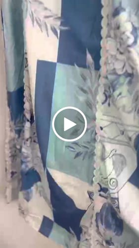 Customer video review of Terazza Ric Rac Trims Unique Print Back Tie-up Slip Flared Maxi Dress