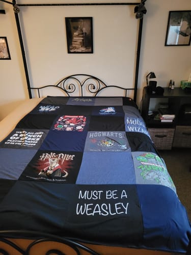 T-shirt quilt with harry potter, fantasy literature themes by Buffy from OH