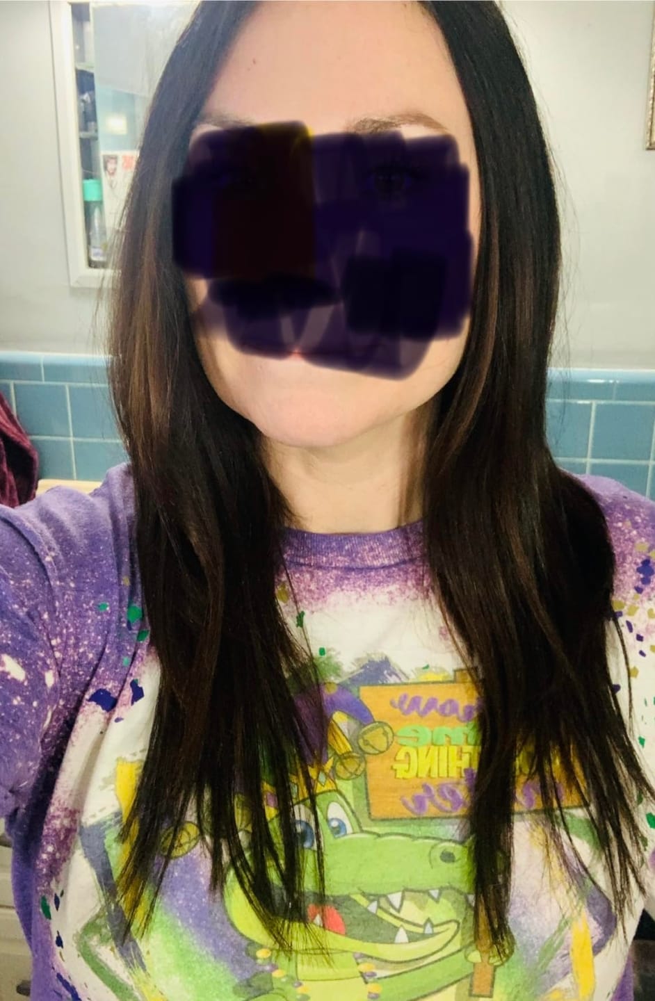 Customer photo review of Moresoo Seamless Virgin Injection Tape in Hair Extensions Brazilian Dark Brown (#2)