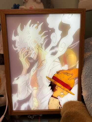 Customer photo review of O.P Series LED Light Painting Anime Photo Frame Wall Art