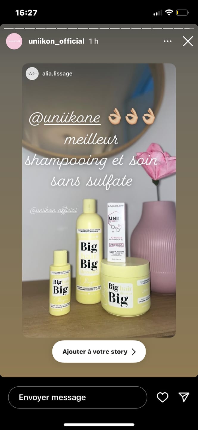 Customer photo review of Gamme Collagène - Kit complet - Shampooing, masque et leave-in