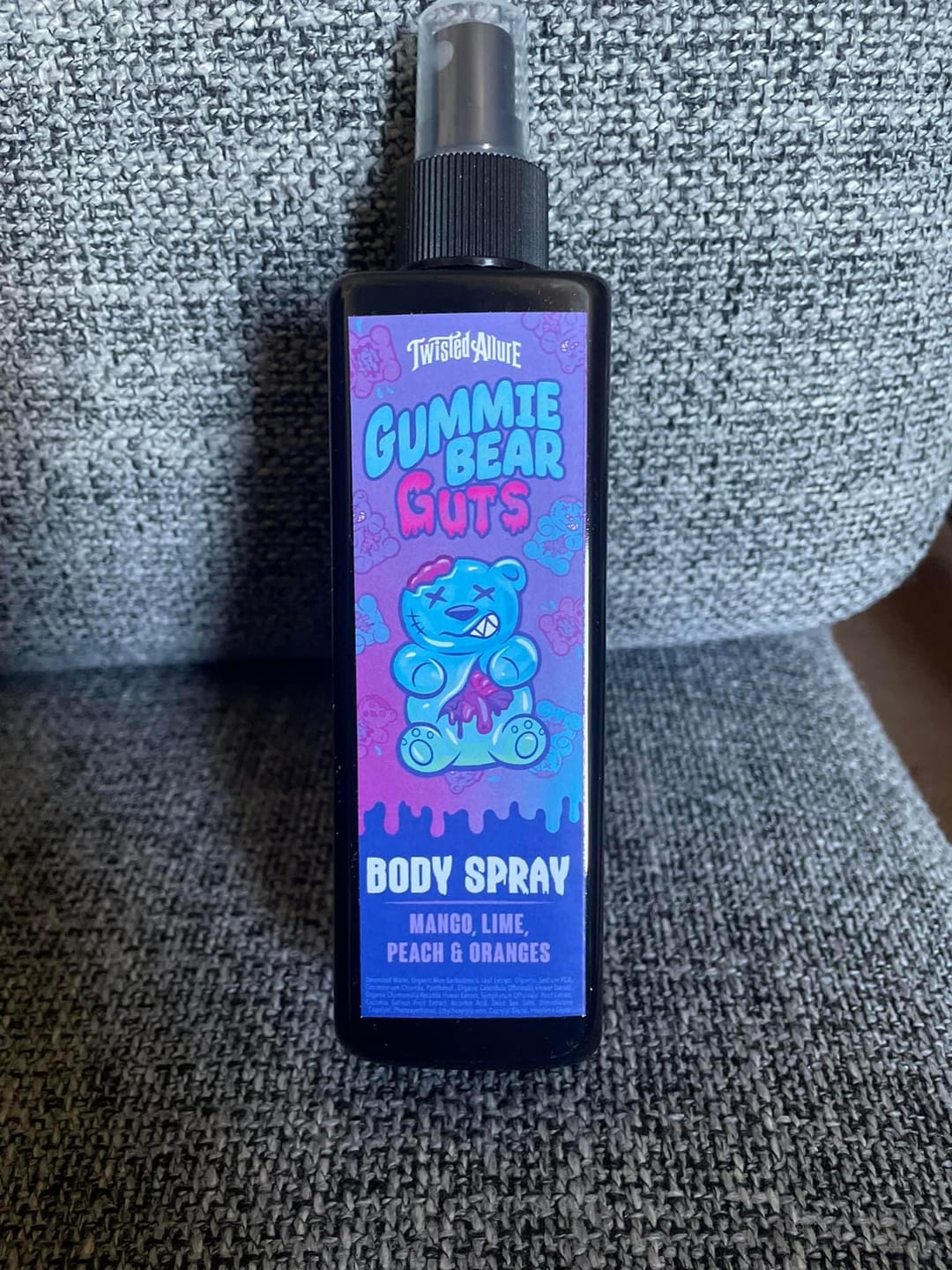 Customer photo review of Gummie Bear Guts Body Spray