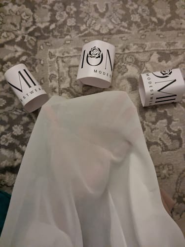 Customer photo review of Classic Square Chiffon Hijab - Soft White