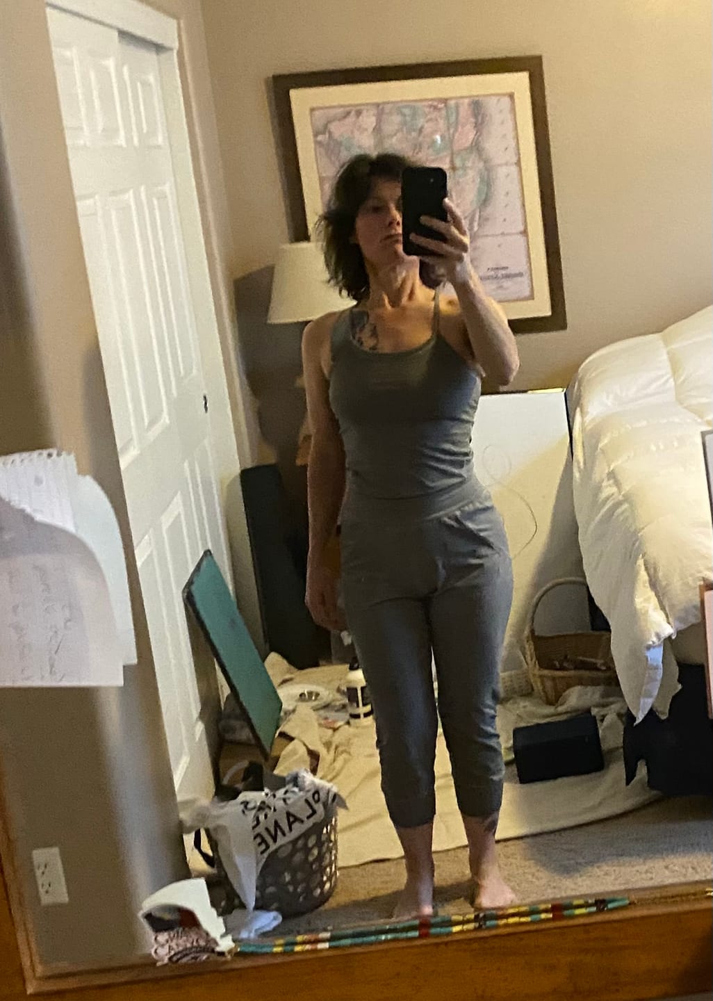 Customer photo review of Stonewash Yoga Jumpsuit