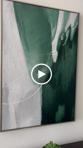 Customer video review of Green And Gold Abstract Painting #ABAV131