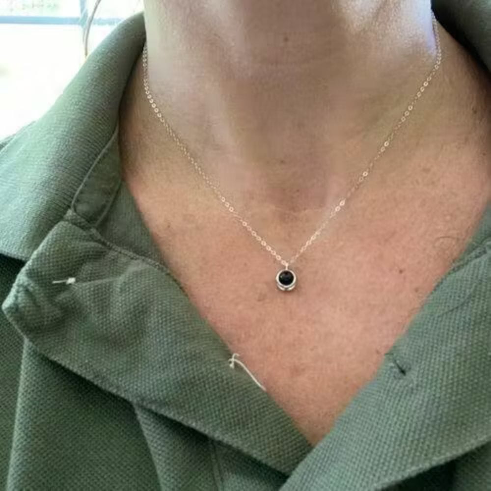 Customer photo review of Circle Photo Necklace