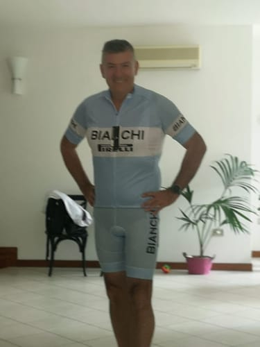 Customer photo review of Bianchi Pirelli Retro Short Sleeve Cycling Kit