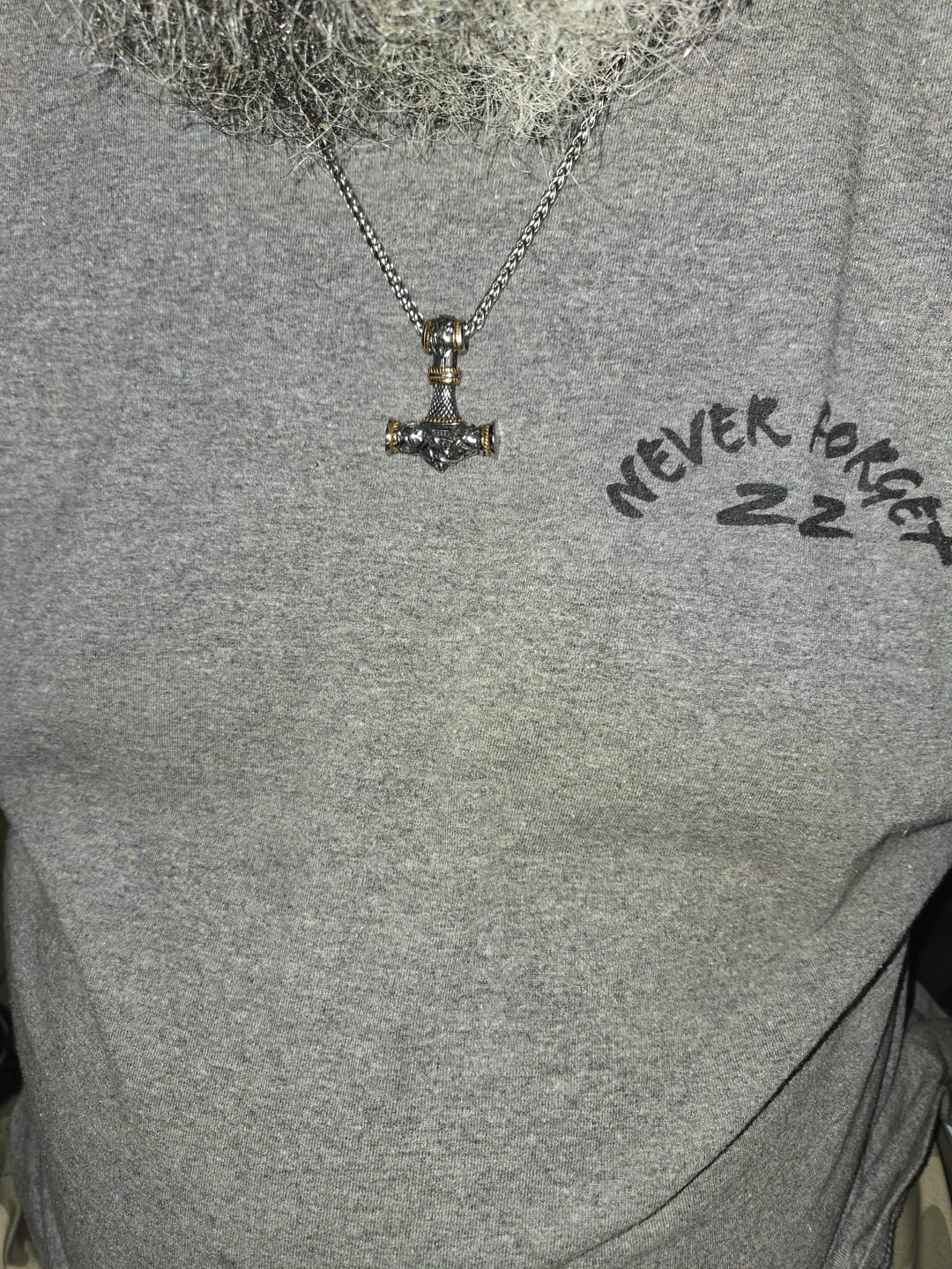 Customer photo review of Mjölnir - Thor's Hammer Stainless Steel Necklace